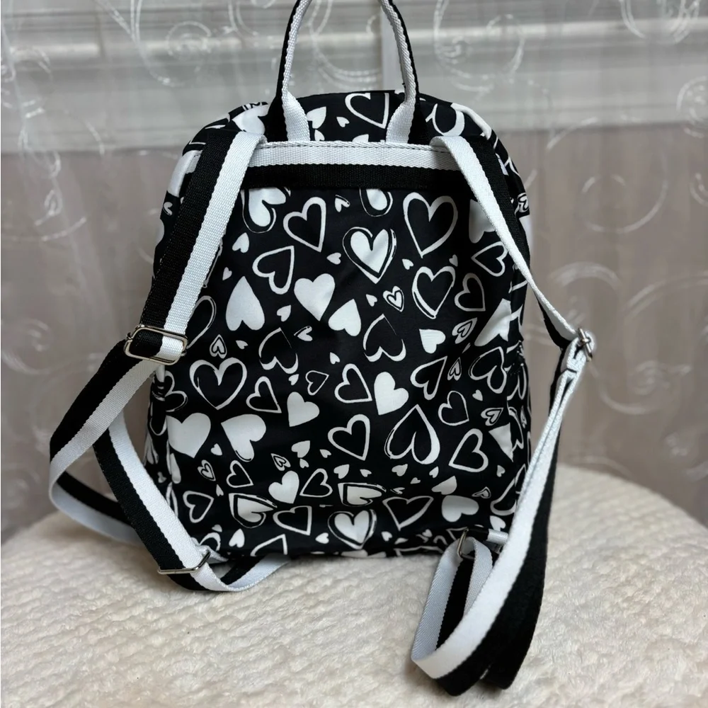 Brighton Endless Love Backpack Black/White Hearts